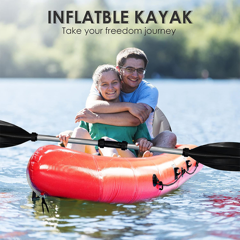 XHYCPY 2 Person Inflatable Touring Kayak for Adults, Portable 9.8FT Inflatable Boat Raft Blow up Sport Kayak Canoe with 2 Seats Paddles Air Pump Carry Bag