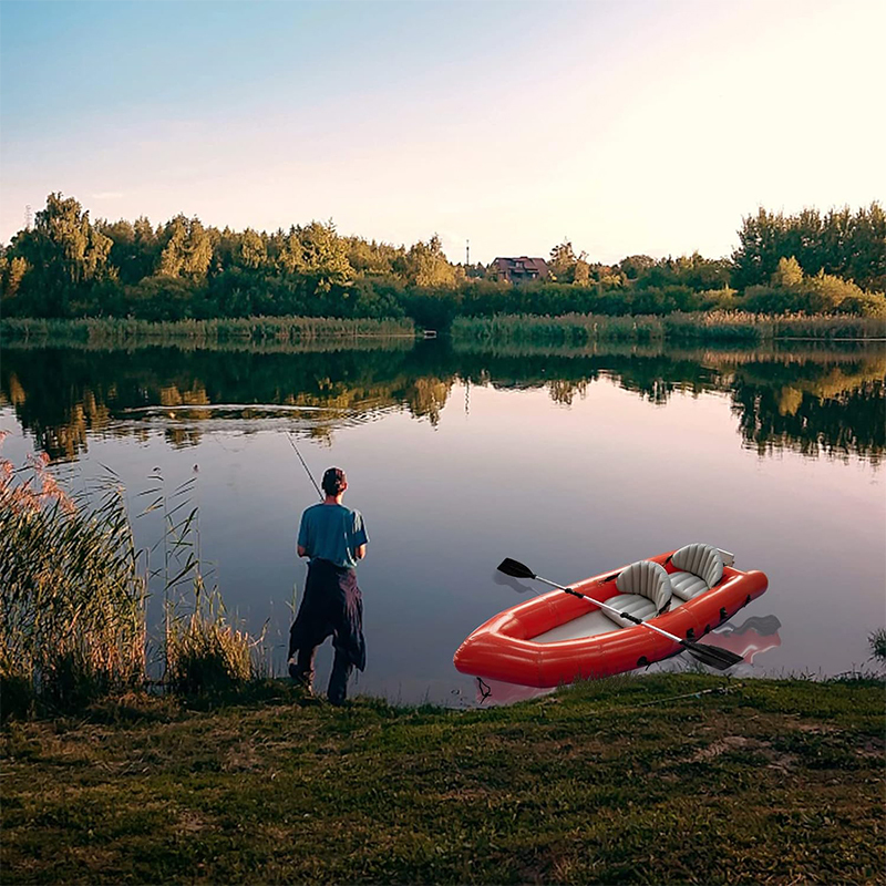 XHYCPY 2 Person Inflatable Touring Kayak for Adults, Portable 9.8FT Inflatable Boat Raft Blow up Sport Kayak Canoe with 2 Seats Paddles Air Pump Carry Bag
