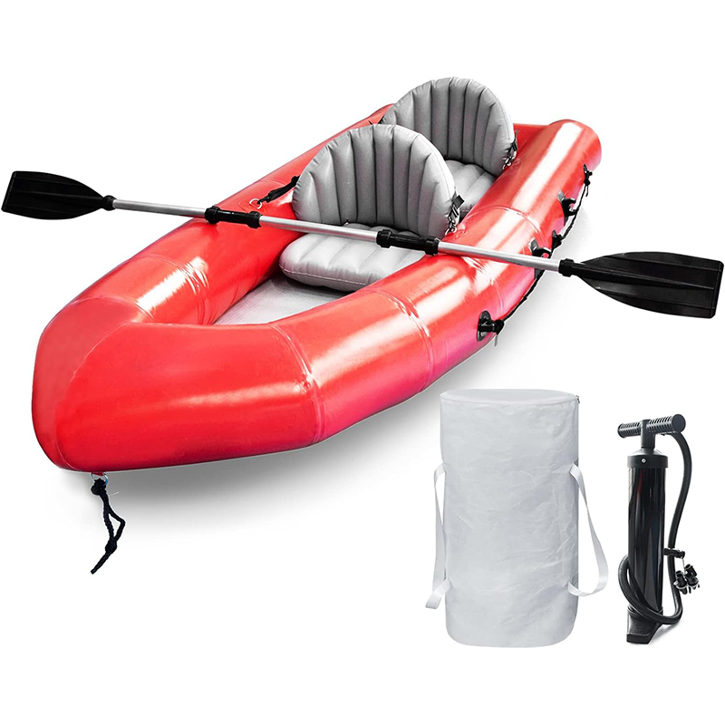 XHYCPY 2 Person Inflatable Touring Kayak for Adults, Portable 9.8FT Inflatable Boat Raft Blow up Sport Kayak Canoe with 2 Seats Paddles Air Pump Carry Bag