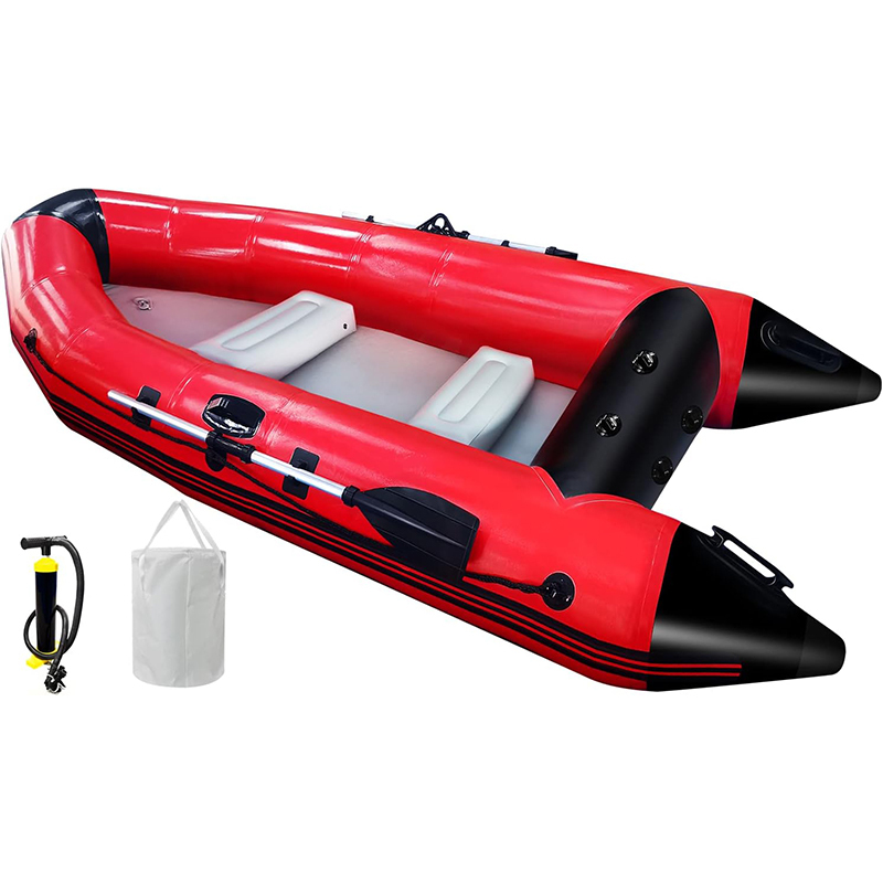 XHYCPY 10 ft Dinghy Boats, 4 Persons Inflatable Boat Fishing Kayak Raft Sport Boat for Adults with Paddles Air Pump Carry Bag