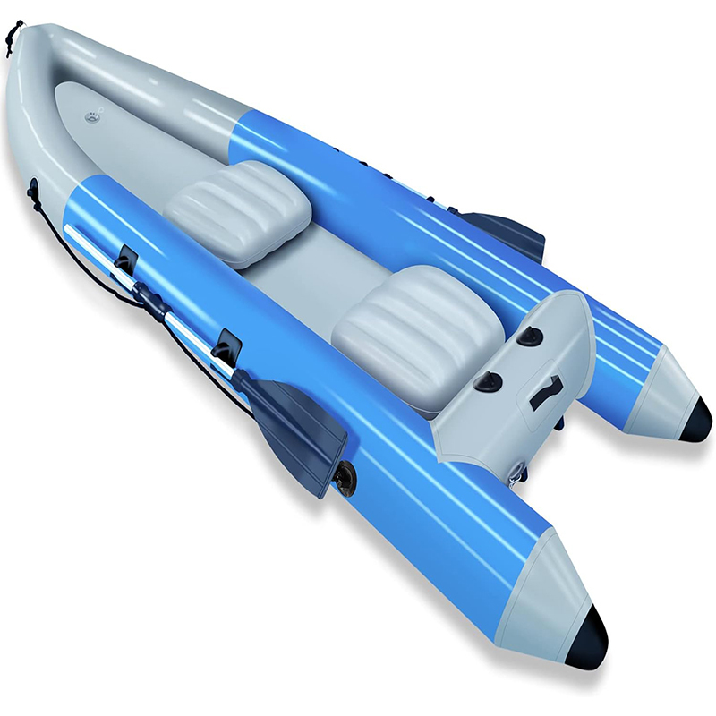 XHYCPY 10 ft Inflatable Boat Canoe, 2-Person Inflatable Fishing Kayak Set with Aluminum Oars, Air Pump & Carry Bag, Adults Water Rafts for Lakes, Rivers and Islands