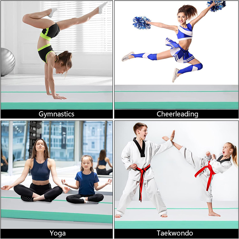 XHYCPY Inflatable Air Gymnastics Mat 10ft/13ft/16ft/20ft Tumbling Mat with Electric Pump 4.3ft Extra Wide 4 Inches Thich Tumble Track for Home Use/Training/Cheerleading/Yoga/Water