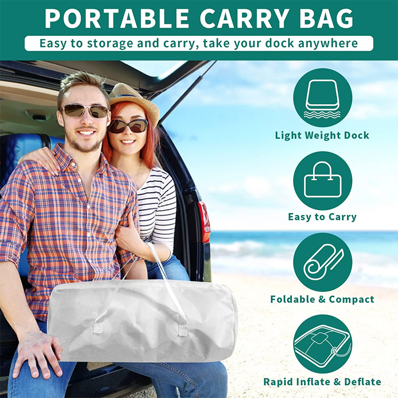 XHYCPY Inflatable Dock Platform for Lake, Inflatable Floating Dock Inflatable Dock Platform Floating Island Raft with None-Slip Surface, Air Pump, Carry Bag for Lake Ocean