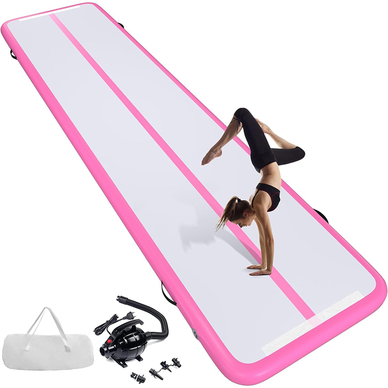 XHYCPY 10ft 13ft 16ft 20ft Inflatable Air Gymnastics Mat Track Tumbling Mats with Electric Air Pump 4 Inches Thich for Home Use/Training/Yoga/Outdoor/Water