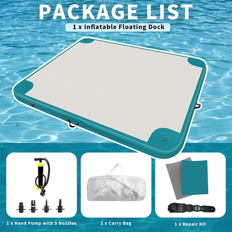 XHYCPY Inflatable Dock Platform for Lake, Inflatable Floating Dock Inflatable Dock Platform Floating Island Raft with None-Slip Surface, Air Pump, Carry Bag for Lake Ocean