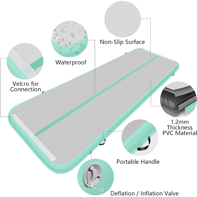 XHYCPY Inflatable Air Gymnastics Mat 10ft/13ft/16ft/20ft Tumbling Mat with Electric Pump 4.3ft Extra Wide 4 Inches Thich Tumble Track for Home Use/Training/Cheerleading/Yoga/Water