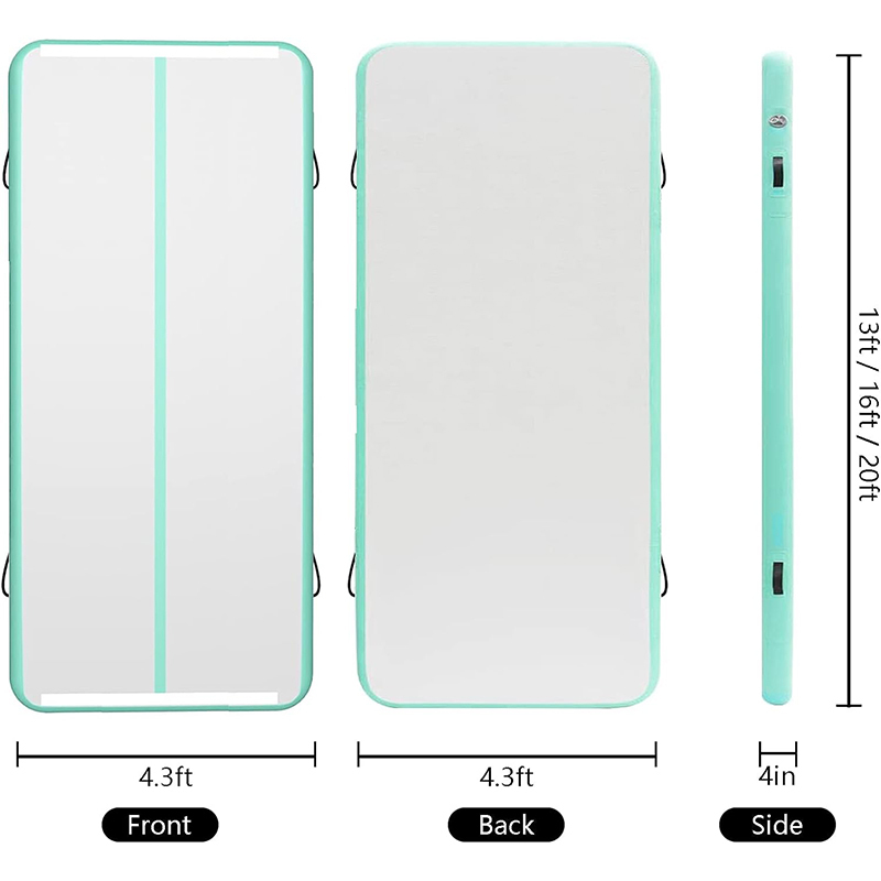 XHYCPY Inflatable Air Gymnastics Mat 10ft/13ft/16ft/20ft Tumbling Mat with Electric Pump 4.3ft Extra Wide 4 Inches Thich Tumble Track for Home Use/Training/Cheerleading/Yoga/Water