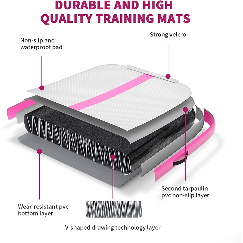 XHYCPY 10ft 13ft 16ft 20ft Inflatable Air Gymnastics Mat Track Tumbling Mats with Electric Air Pump 4 Inches Thich for Home Use/Training/Yoga/Outdoor/Water