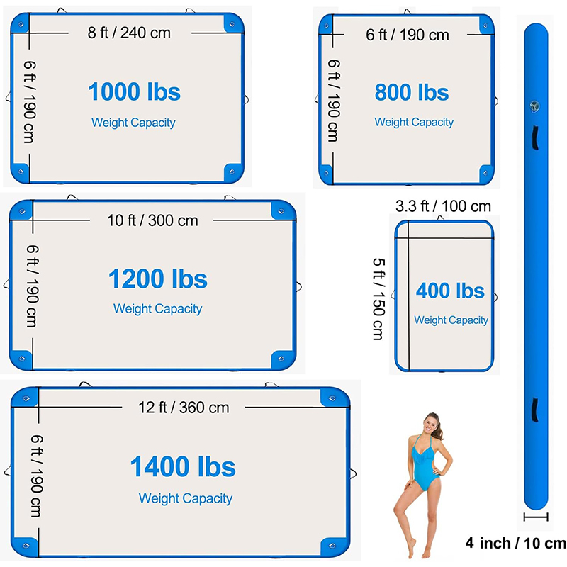 XHYCPY Inflatable Lake Float for Adults, Multi-Person Inflatable Swim Deck with None-Slip Surface, Swimming Water Platform, Floating Island - Dock - Raft for Pool & Beach, Lake, River Fun
