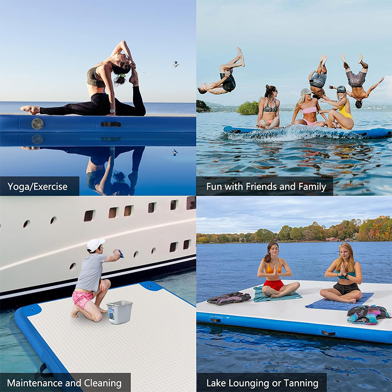 XHYCPY Inflatable Lake Float for Adults, Multi-Person Inflatable Swim Deck with None-Slip Surface, Swimming Water Platform, Floating Island - Dock - Raft for Pool & Beach, Lake, River Fun