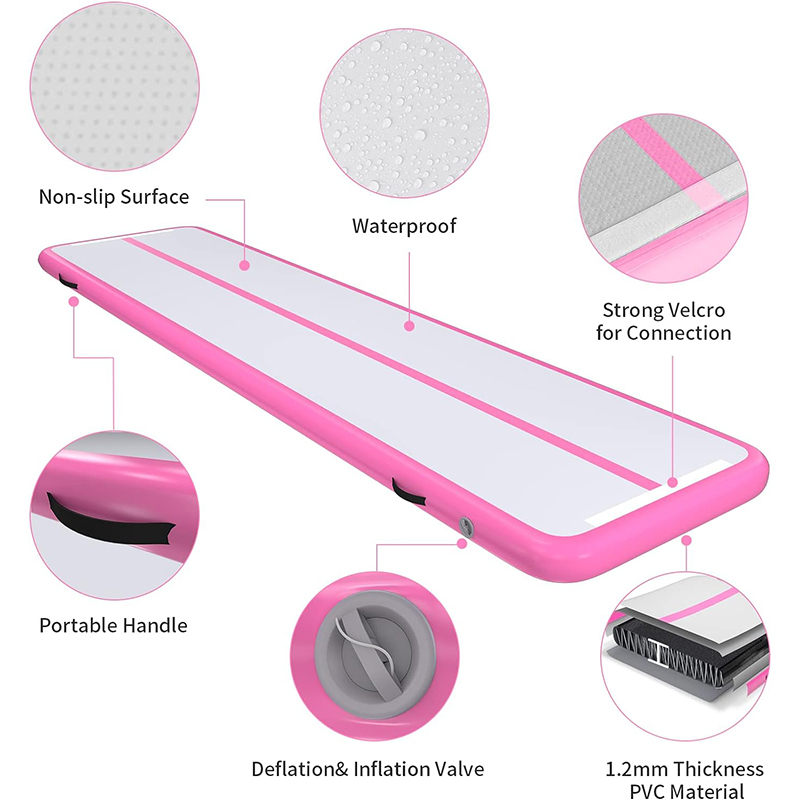 XHYCPY 10ft 13ft 16ft 20ft Inflatable Air Gymnastics Mat Track Tumbling Mats with Electric Air Pump 4 Inches Thich for Home Use/Training/Yoga/Outdoor/Water