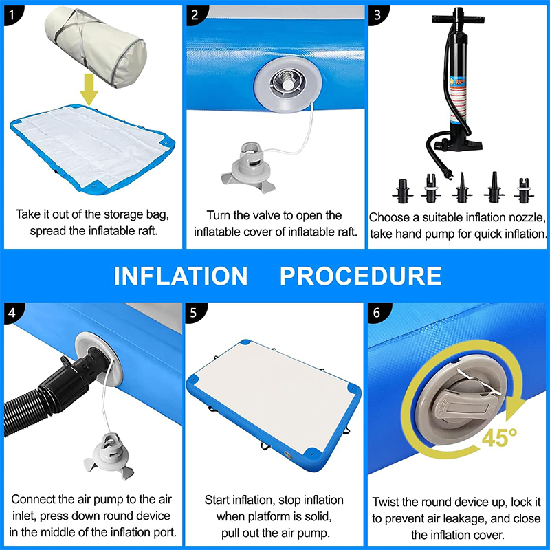 XHYCPY Inflatable Lake Float for Adults, Multi-Person Inflatable Swim Deck with None-Slip Surface, Swimming Water Platform, Floating Island - Dock - Raft for Pool & Beach, Lake, River Fun