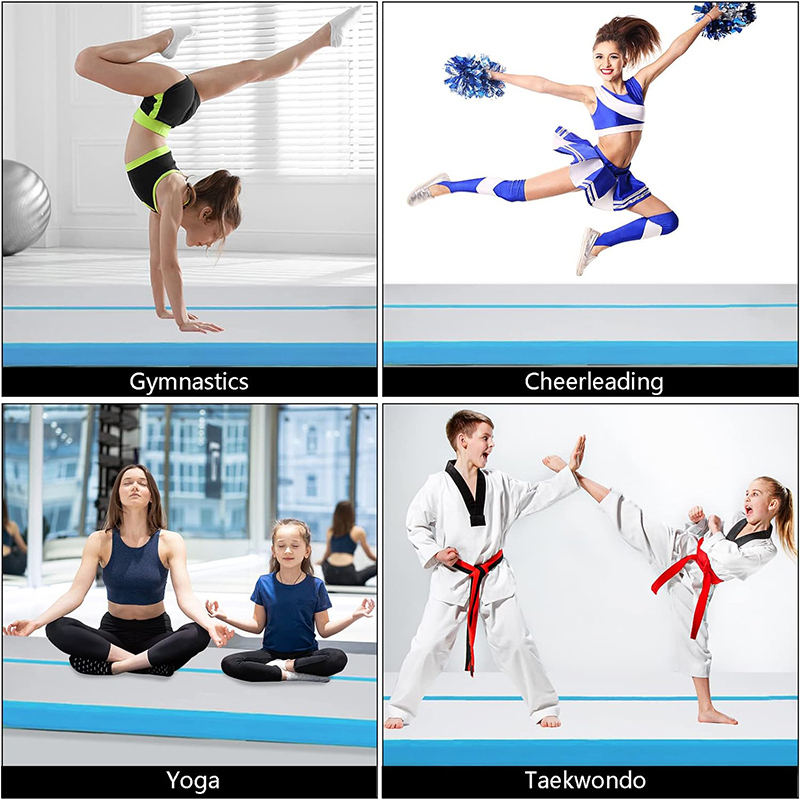 XHYCPY Inflatable Air Gymnastics Mat 10ft/13ft/16ft/20ft Tumbling Mat with Electric Pump 4.3ft Extra Wide 4 Inches Thich Tumble Track for Home Use/Training/Cheerleading/Yoga/Water