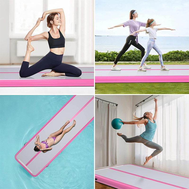 XHYCPY 10ft 13ft 16ft 20ft Inflatable Air Gymnastics Mat Track Tumbling Mats with Electric Air Pump 4 Inches Thich for Home Use/Training/Yoga/Outdoor/Water