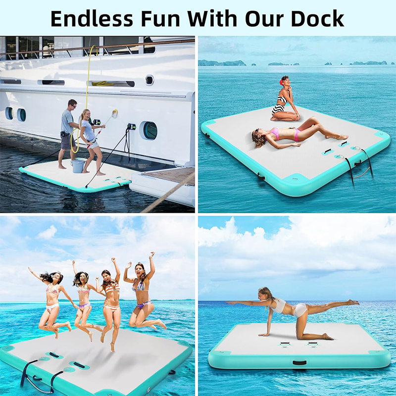 XHYCPY Inflatable Floating Dock Air Dock Platform Floating Island Raft with None-Slip Surface for Pool Beach Ocean