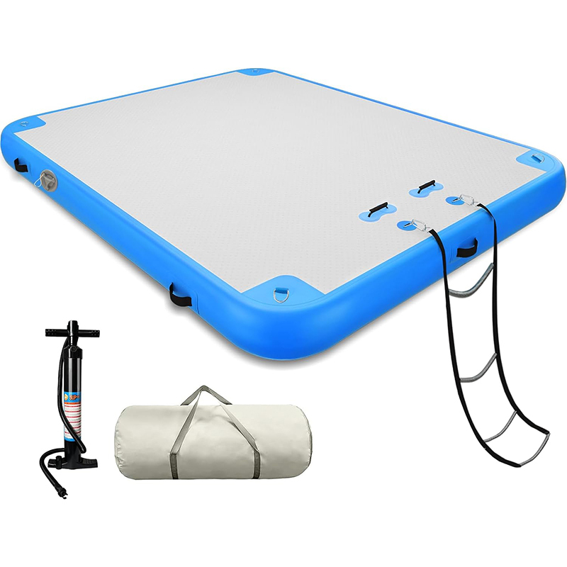XHYCPY Inflatable Floating Dock 12 ft x 6 ft Air Dock Platform Floating Island Raft with None-Slip Surface for Pool Beach Ocean