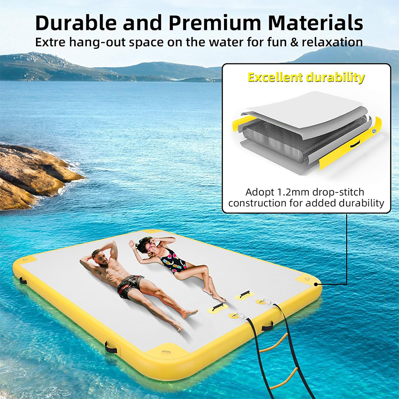 XHYCPY 6ft/8ft/10ft/12ft Inflatable Floating Dock Platform, Inflatable Raft Water Pad for Adults, Multi-Person Air Floating Islands Mat for Lake Pool Beach Ocean