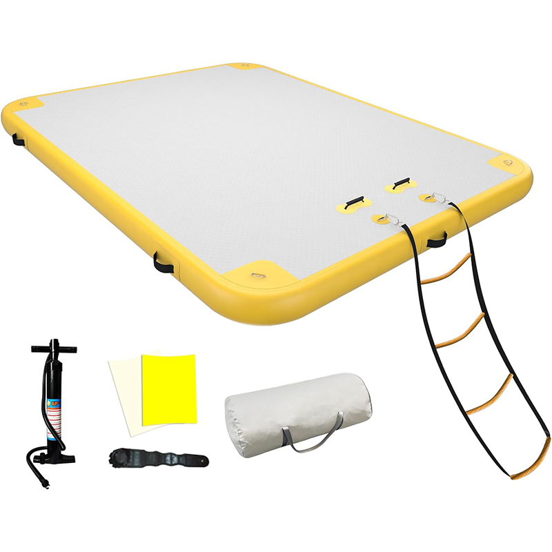 XHYCPY 6ft/8ft/10ft/12ft Inflatable Floating Dock Platform, Inflatable Raft Water Pad for Adults, Multi-Person Air Floating Islands Mat for Lake Pool Beach Ocean