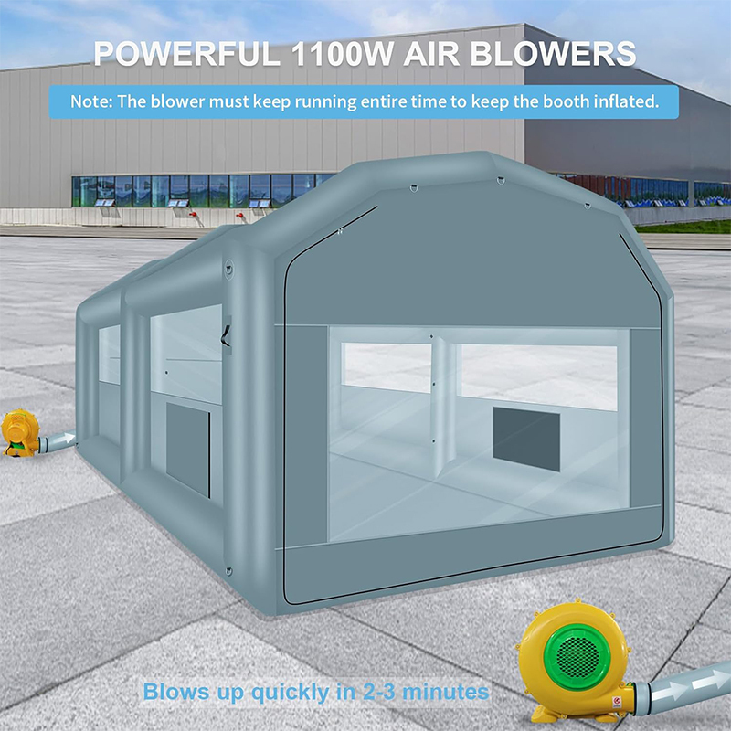 XHYCPY Inflatable Paint Booth 20 x 13.5 x 9.7ft Portable Inflatable Spray Booth Tent with 1100W Blower for DIY Spray Car Parts Painting