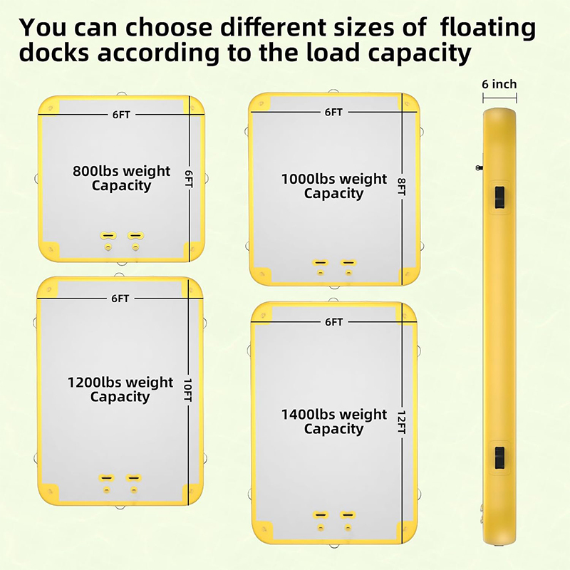 XHYCPY 6ft/8ft/10ft/12ft Inflatable Floating Dock Platform, Inflatable Raft Water Pad for Adults, Multi-Person Air Floating Islands Mat for Lake Pool Beach Ocean