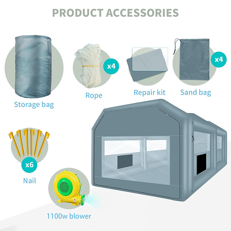 XHYCPY Inflatable Spray Booth with One Blower 1100W, Airbrush Paint Booth Blow up Tents for Camping Auto Car Parking Workstation Club