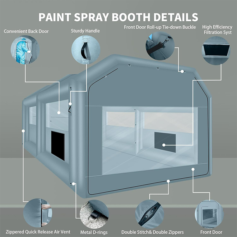 XHYCPY Inflatable Spray Booth with One Blower 1100W, Airbrush Paint Booth Blow up Tents for Camping Auto Car Parking Workstation Club