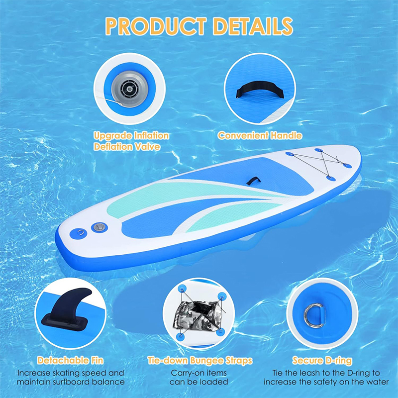 XHYCPY Inflatable Stand Up Paddle Board for Adult- 10'4" x 31" x 6" Ultra-Light SUP Paddleboard with Non-Slip Deck and Paddle Board Accessories Fins, Adjustable Paddle, Pump, Backpack, Leash