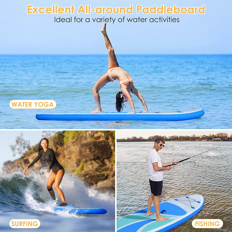 XHYCPY Inflatable Stand Up Paddle Board for Adult- 10'4" x 31" x 6" Ultra-Light SUP Paddleboard with Non-Slip Deck and Paddle Board Accessories Fins, Adjustable Paddle, Pump, Backpack, Leash