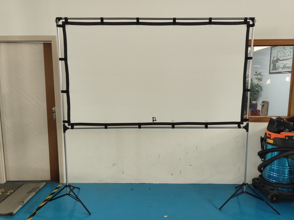 Projector Screen with Stand 120 inch Outdoor Indoor Projector Screen 16:9 4K HD Portable Rear Front Projection Movie Screen with Carry Bag for Home Theater Backyard Movie Night