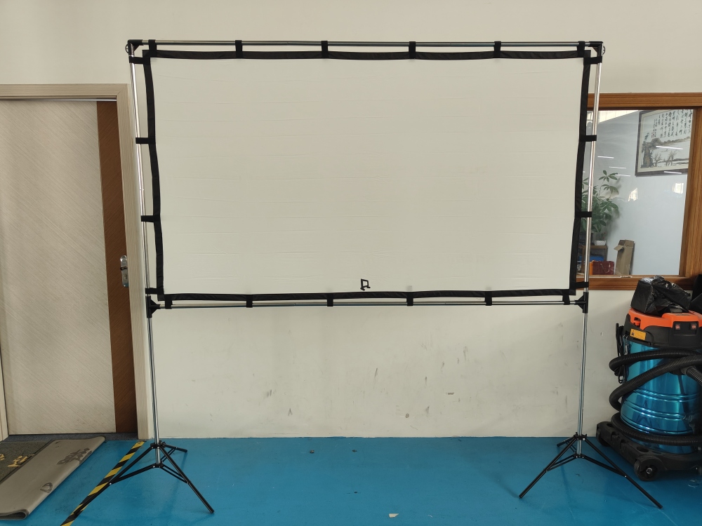 Projector Screen with Stand 120 inch Outdoor Indoor Projector Screen 16:9 4K HD Portable Rear Front Projection Movie Screen with Carry Bag for Home Theater Backyard Movie Night