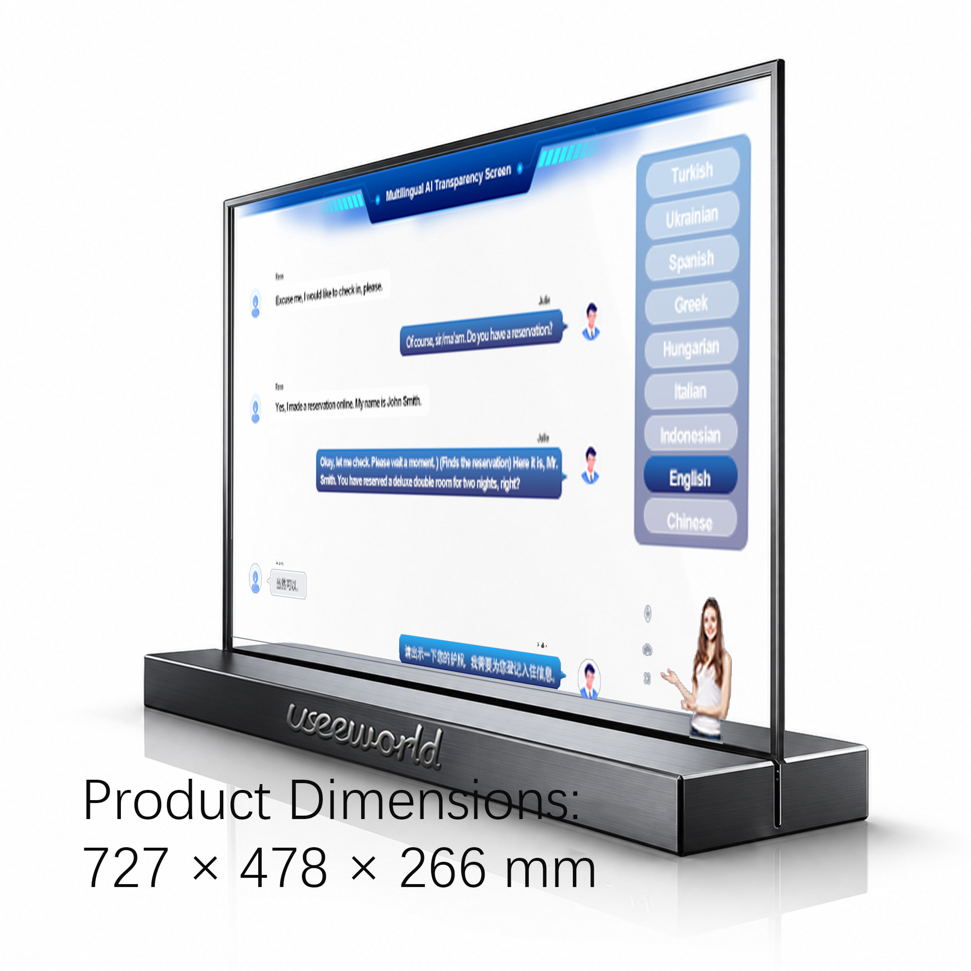 30-inch OLED Dual-Sided Transparent Display