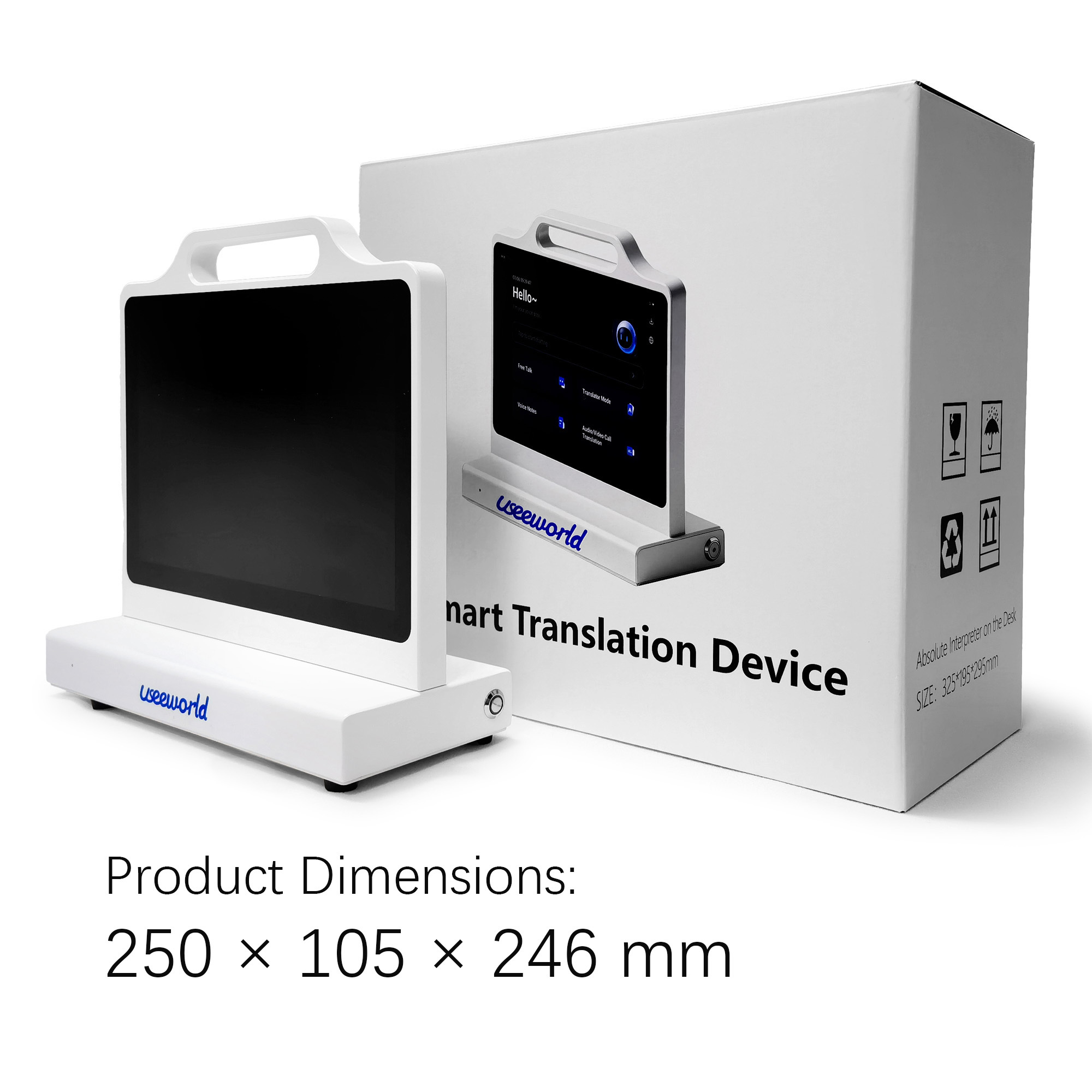 Dual-Screen Desktop Translator with Carry Handle