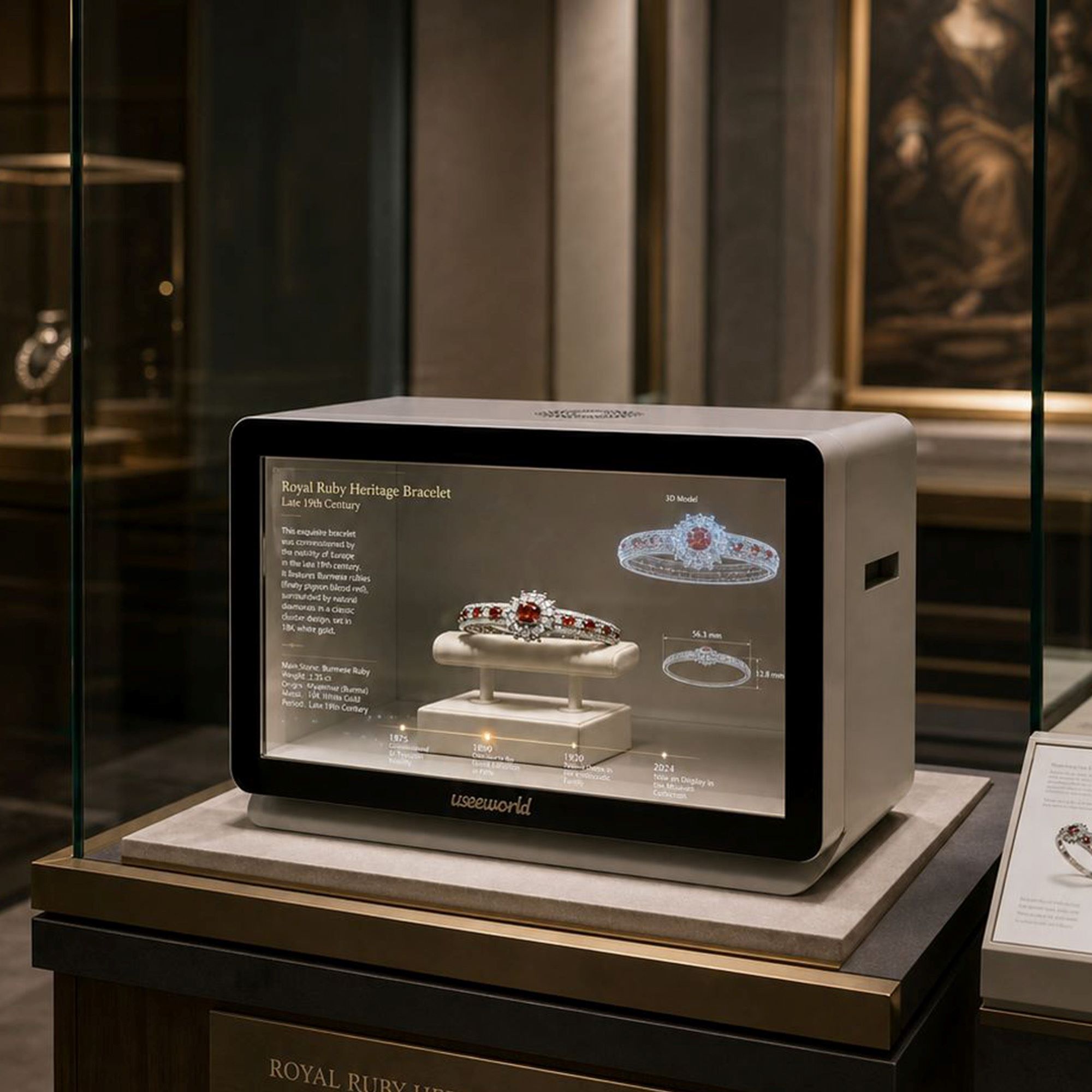 21.5" Interactive Transparent LCD Showcase | Holographic Display Box