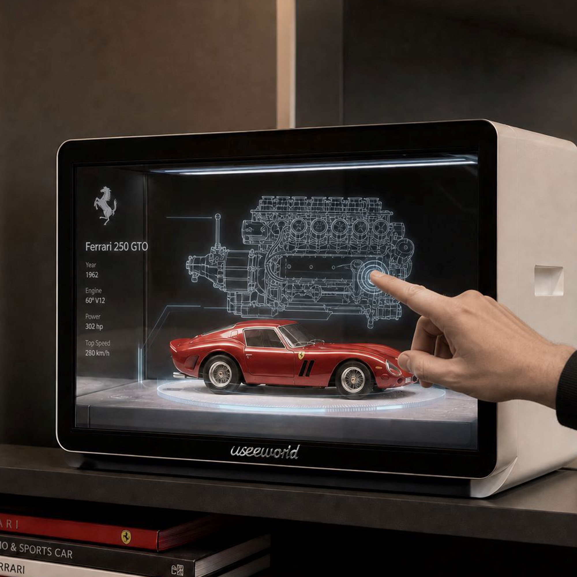 21.5" Interactive Transparent LCD Showcase | Holographic Display Box