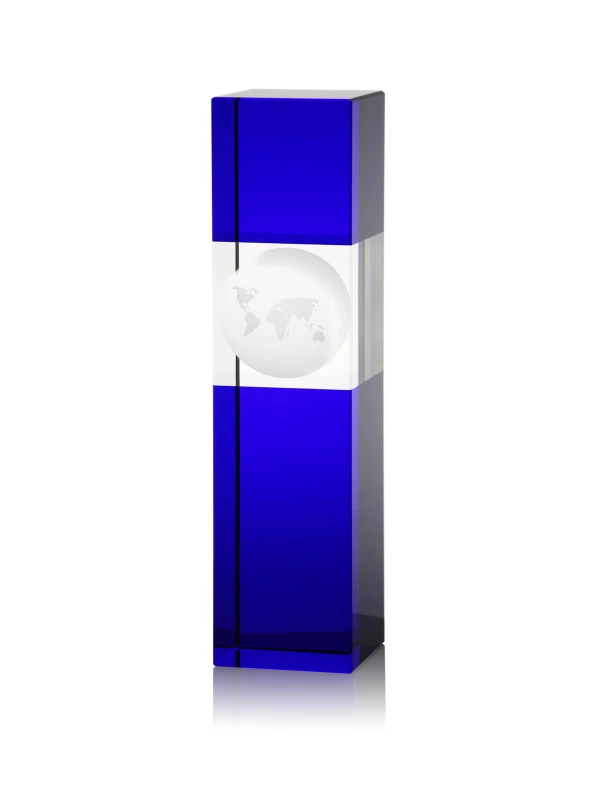 Blue Optical Crystal Square Plaque for Priest Cathedral Pastor Installation Gift Custom Presents for worship leader