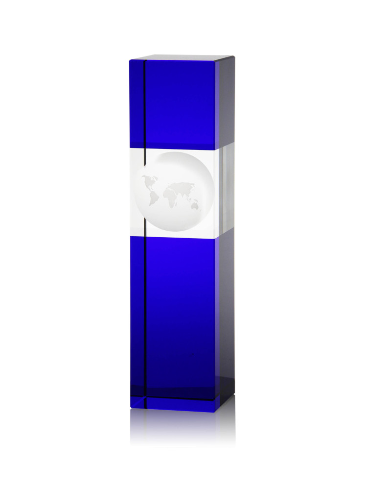 Blue Optical Crystal Square Plaque for Priest Cathedral Pastor Installation Gift Custom Presents for worship leader
