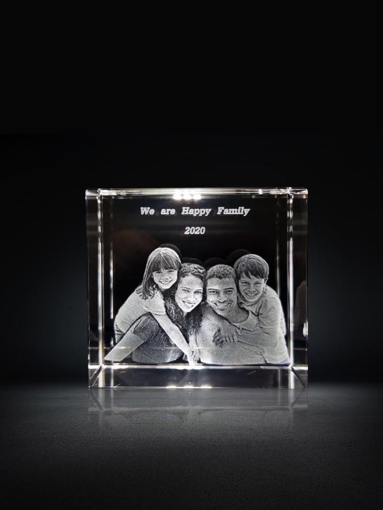 Personalized Family Photo Etched Engraved into Crystal Customized Gifts 3D Laser Year Anniversary Gift