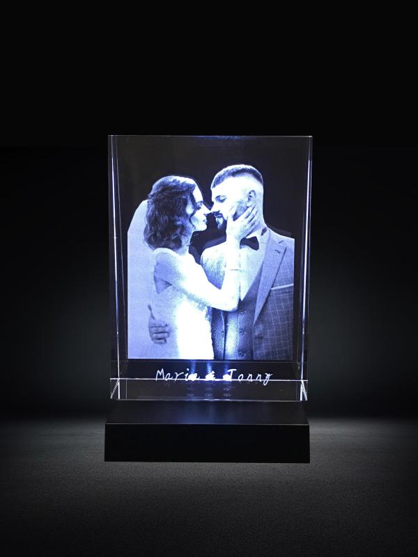 Custom Birthday Gifts 2D Crystal Portrait Frame for Special Holiday Gifts 3D Rectangle Photo