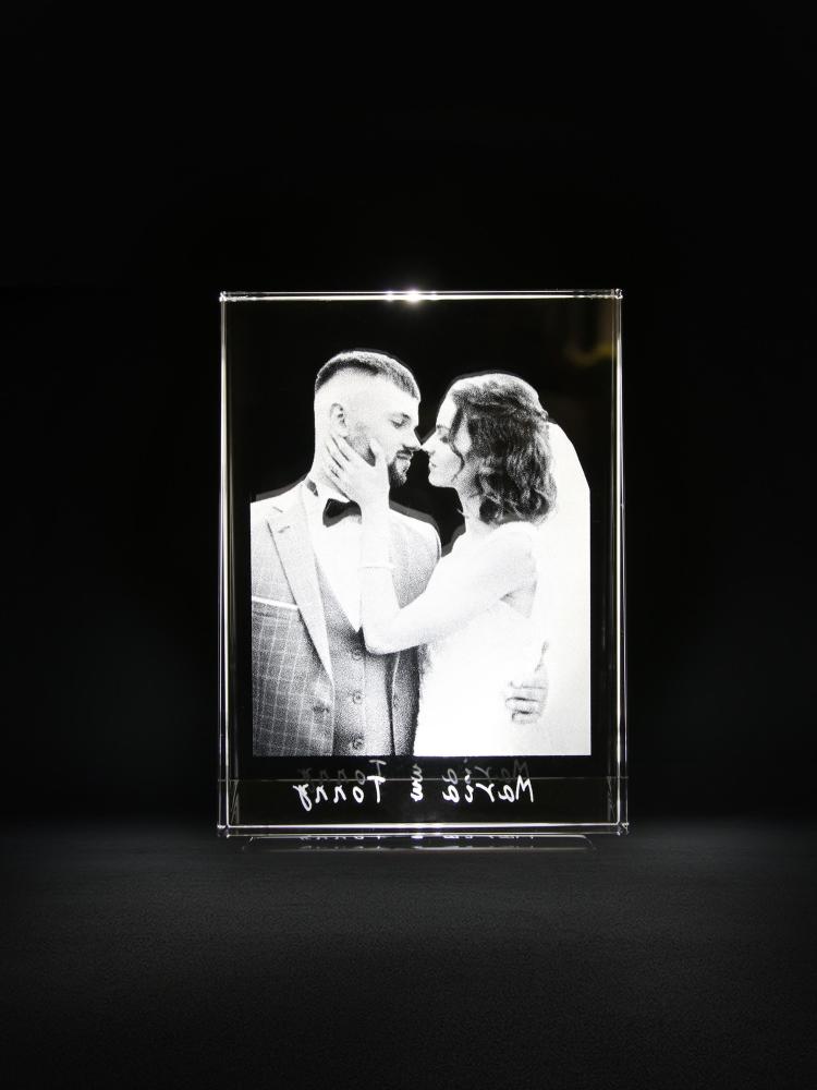 Custom Birthday Gifts 2D Crystal Portrait Frame for Special Holiday Gifts 3D Rectangle Photo