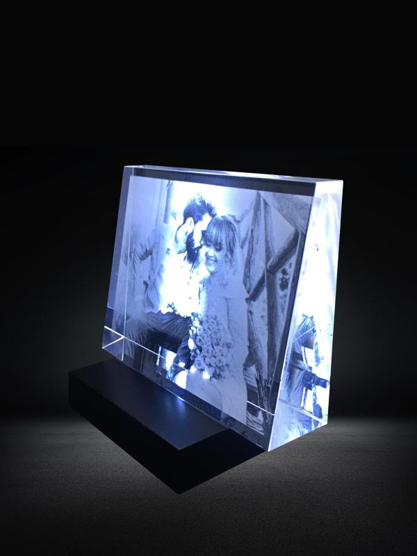 Wedding Gifts 2D Crystal Plate Landscape for Valentine's Day 3D Anniversary Picture in Glass