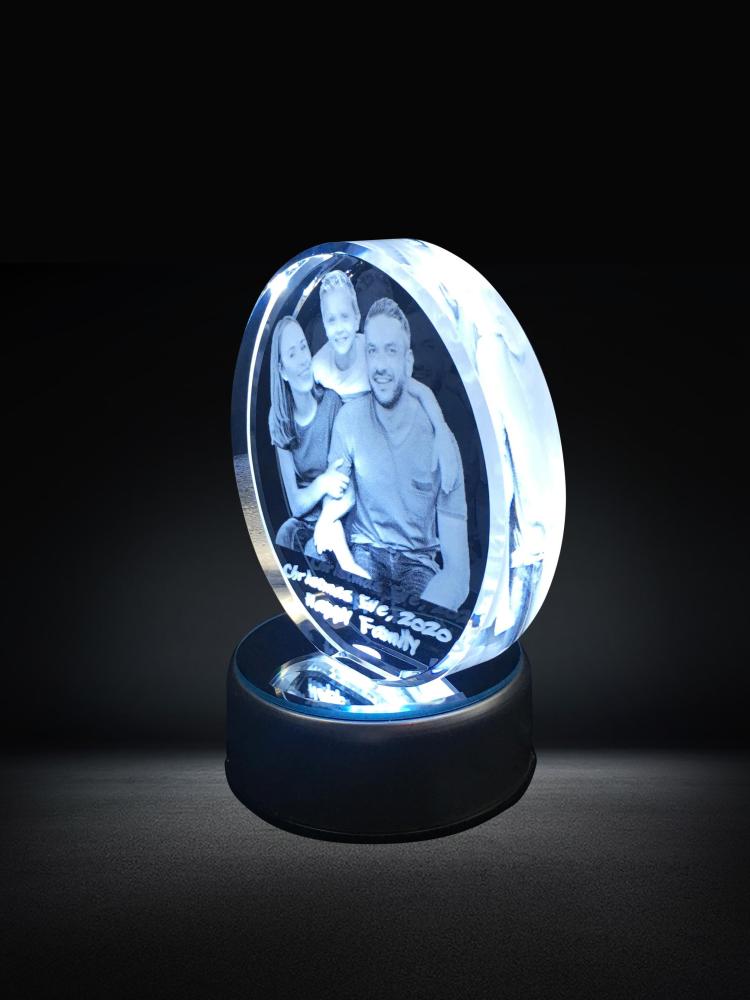 Year Anniversary Gift  Laser Engraved Crystal with Personalized Photo  Family Exchange Gifts Ideas