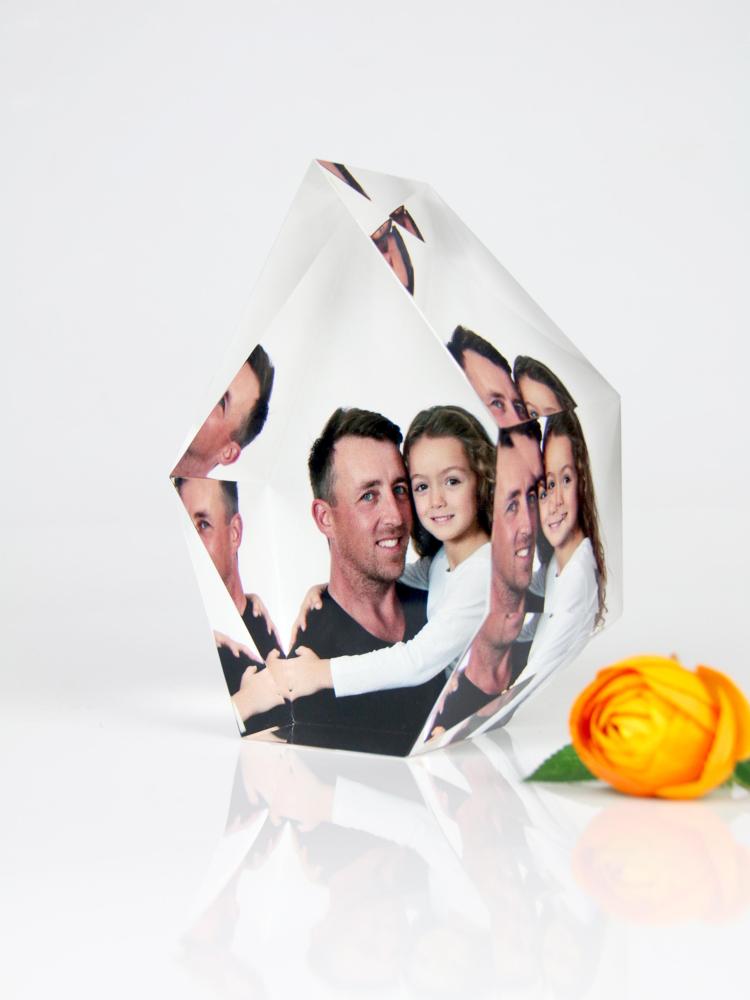 Crystal Personalized Father's Day Gifts Custom Photo Frame Color-Printed Crystal Prestige