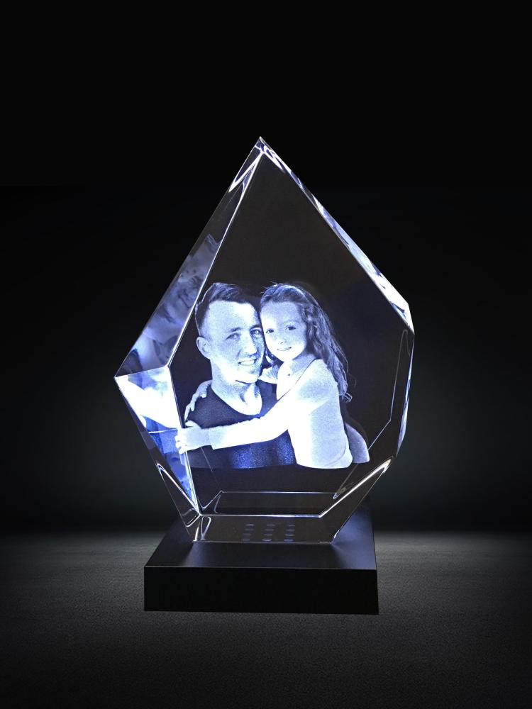 Custom Father's Day Gifts 3D Crystal Prestige for Your Hero Personalized Image Etched in Glass