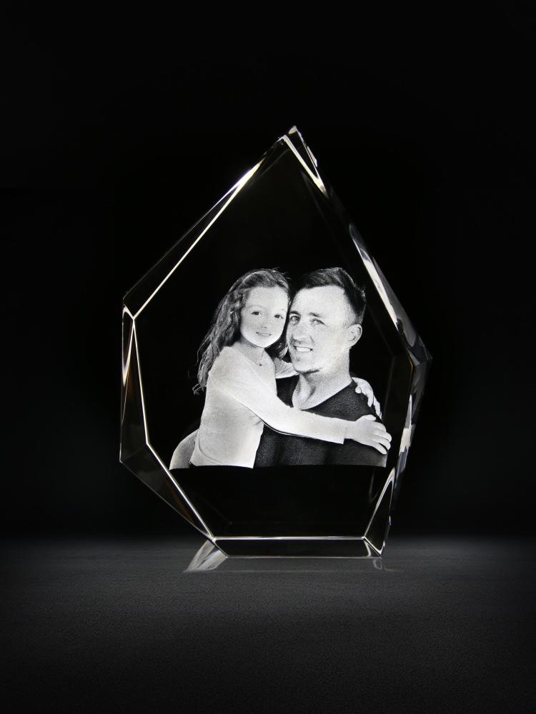 Custom Father's Day Gifts 3D Crystal Prestige for Your Hero Personalized Image Etched in Glass