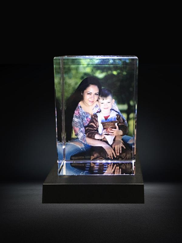 Personalized Mother's Day Gifts Crystal Cube Color-Printed Photo Crystal Frame