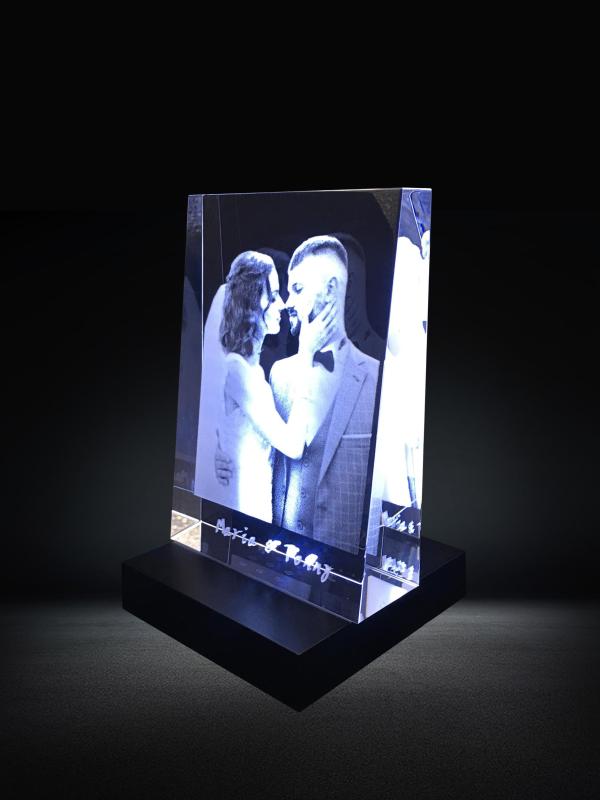 Custom Birthday Gifts 2D Crystal Portrait Frame for Special Holiday Gifts 3D Rectangle Photo