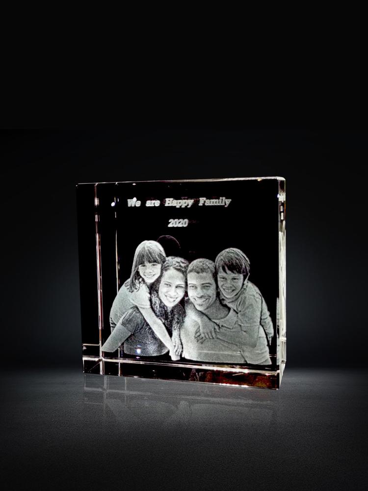 Personalized Family Photo Etched Engraved into Crystal Customized Gifts 3D Laser Year Anniversary Gift