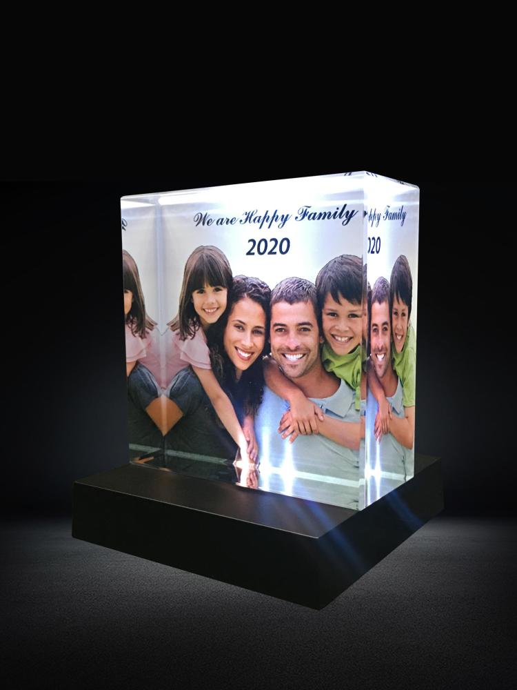 Family Photo Frame Cube Glass Picture Gifts Customized with Your Own Photo