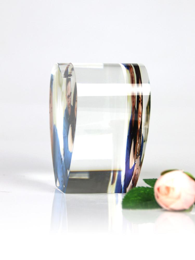 Personalized Birthday Valentine's Day Gifts Romantic Heart Color Printed Crystal