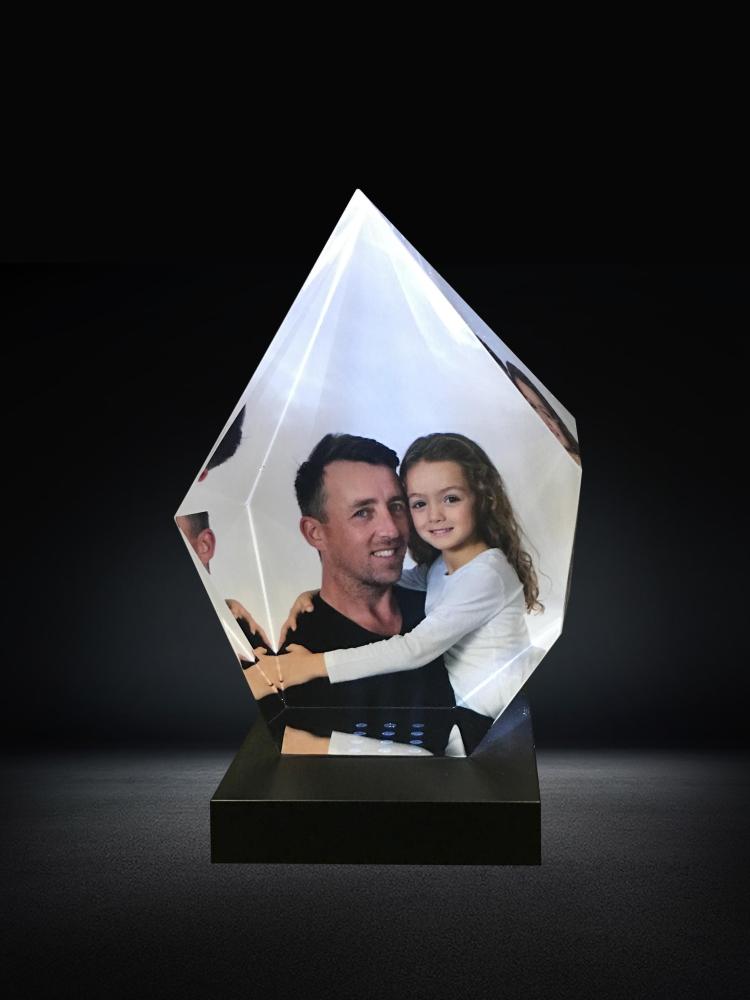 Crystal Personalized Father's Day Gifts Custom Photo Frame Color-Printed Crystal Prestige